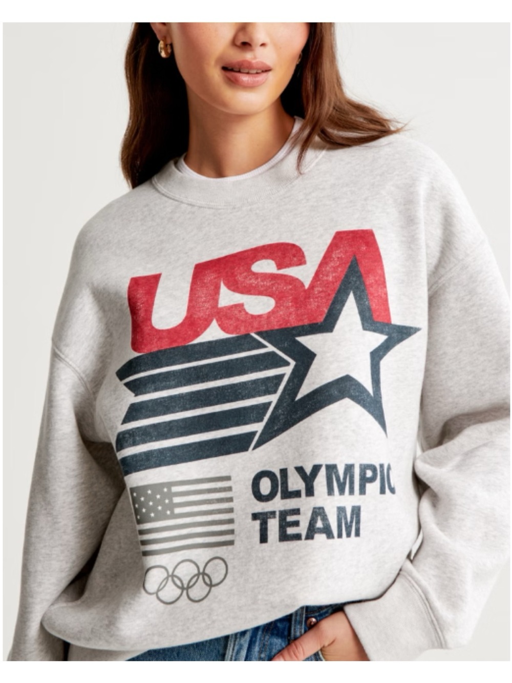 Abercrombie & Fitch Gray USA Olympic Team Graphic Sweatshirt